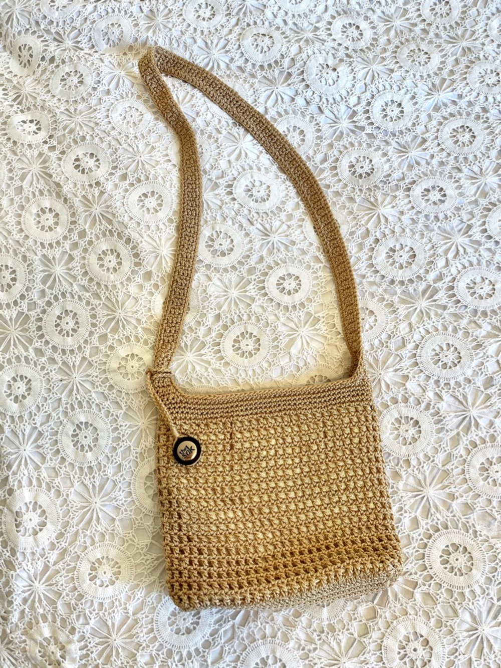 The Sak Gold Crocheted Crossbody
Shoulder Bag
